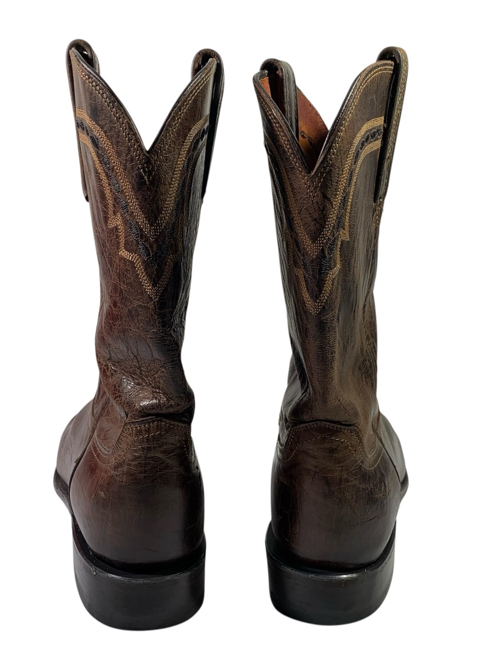 Lucchese T0122 Mad Goat Roper Dark Brown Leather Cowboy Boots Size 9.5 D - Picture 4 of 13